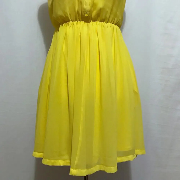 H&M Yellow Blouson Mini Dress Women 4 - Picture 4 of 12